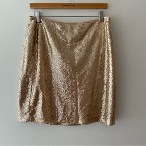 White house black market skirt gold sequins